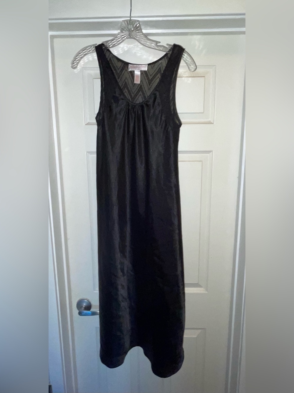 Oscar de la Renta Pink Label Black Lace Scoop Neck Sleeveless Nightgown Size S